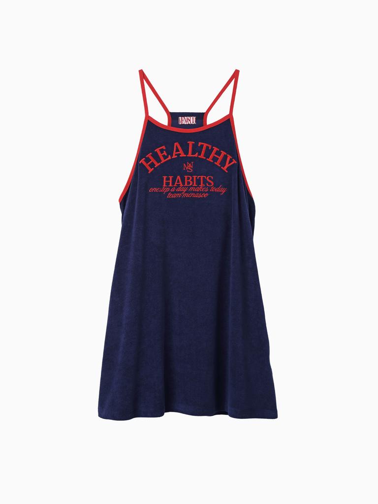 Minasu Menasoo Summer Basic Terry Strap Onepiece_Navy