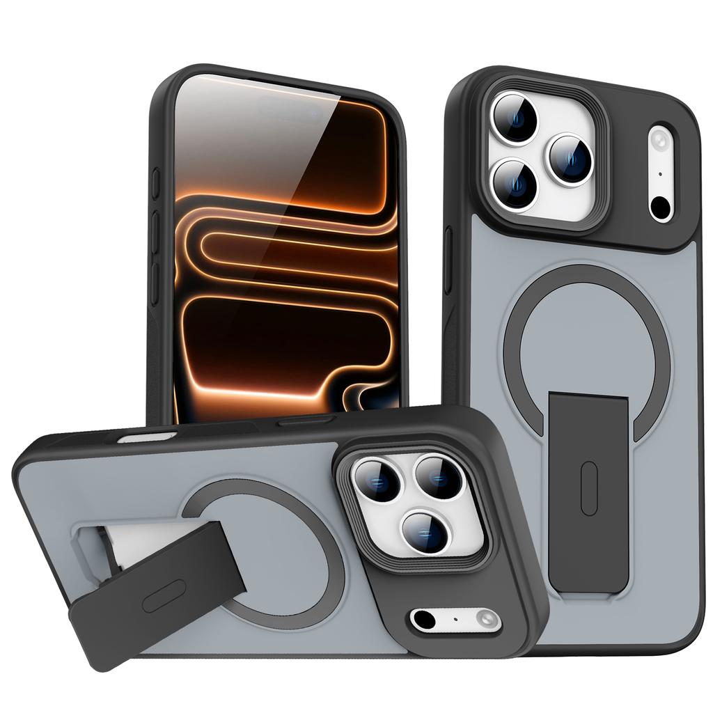 Magnetic Invisible Stand Protective for  Case for For Iphone 17 Air 12 1 14 13 16 Pro Max Plus Matte Shockproof Cover