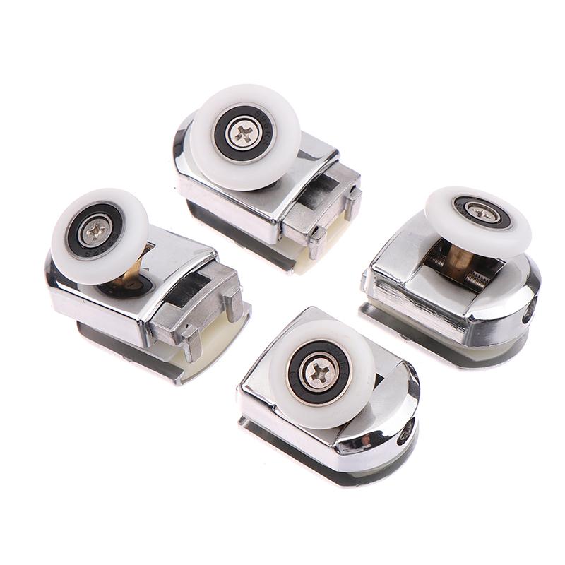 2Pcs 23/25Mm Porta de Chuveiro Rolos Superiores Liga de Zinco Roda Dupla Porta de Chuveiro Deslizante Rolamento de Rolos Corredores de Roda Substituição