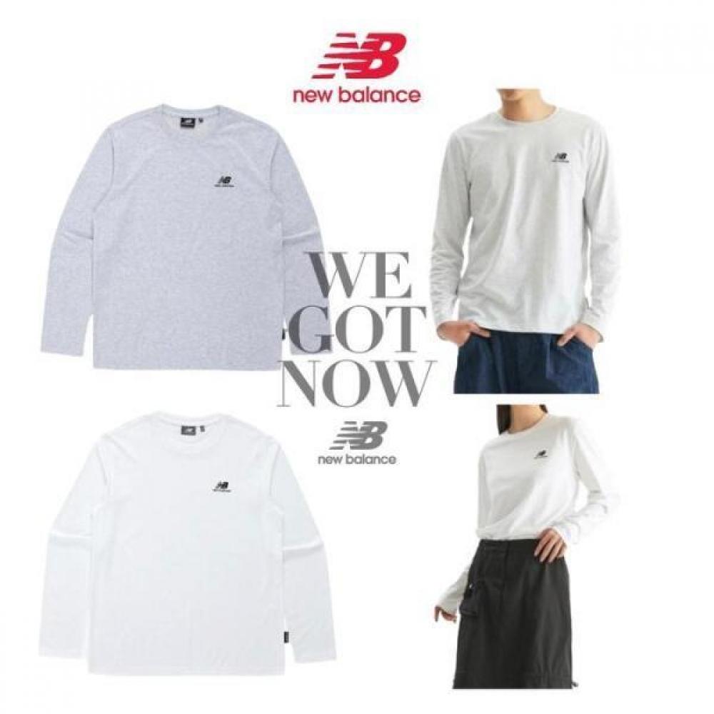 

New Balance Unisex Small Logo Basic Long Sleeve Tee Nbndd31013 white／100 (L)