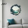 Creative Wall Breaking Effect 3D Mountain & River Landscape Sticker, PVC Waterproof Mural, Peel And Mural for Glass Windows Stick Decals Living