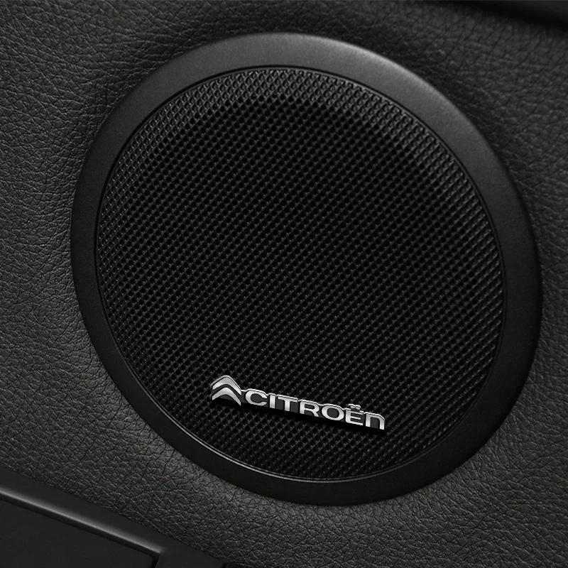 4pcs Car Speaker Audio Badge Stereo Emblem Sticker For Citroen C1 C2 C3 C4 C5 C6 C8 C4L DS3 DS4 DS5LS DS6 Berlingo PICASSO Goods