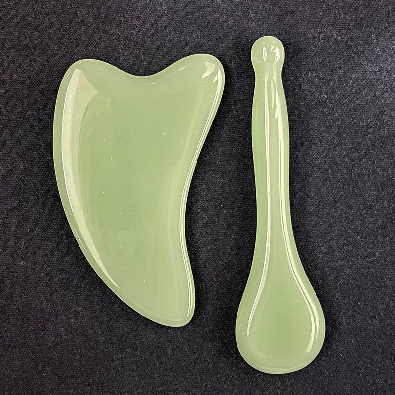 Natural Jade Scrapping Plate Beauty Shaving Board Lifting and Tightening Pull Tendons Scrapping Plate Universal for Entire Body Shaving Board Surface