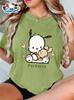 Genuine Sanrio Authorized Women's Elegant Short-sleeves Are Suitable for Daily and Holiday Wear In Spring, Summer and Autumn.