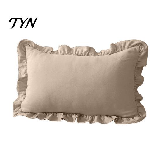 Federe Minimaliste Moderne per Cuscini, Copricuscino Ruffle, Fodera a Quadri in Cotone con Bordo Arricciato, 18x18 Pollici Accessori per la Casa del Soggiorno 20x12