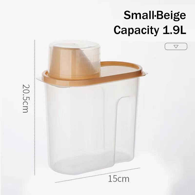 Hot Sale Grain Storage Container With Measuring Cup Food Storage Box Dry Goods Airtight Container Rice Bucket