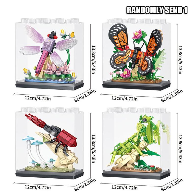 161+ шт. Случайный один Набор строительных блоков Насекомые Игрушки Модель Серия Насекомые Сборные Кирпичи Наборы Игрушек Для Детей Настольное Украшение Подарки