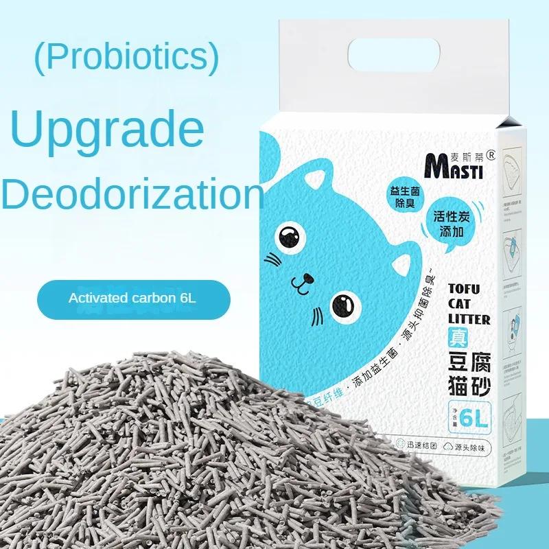 Deodorierender Katzenstreu 6L Probiotischer Tierstreu Schnell Klumpend Spülbare Toilette Natürlicher Katzenstreu Katzentoilette Reinigungszubehör