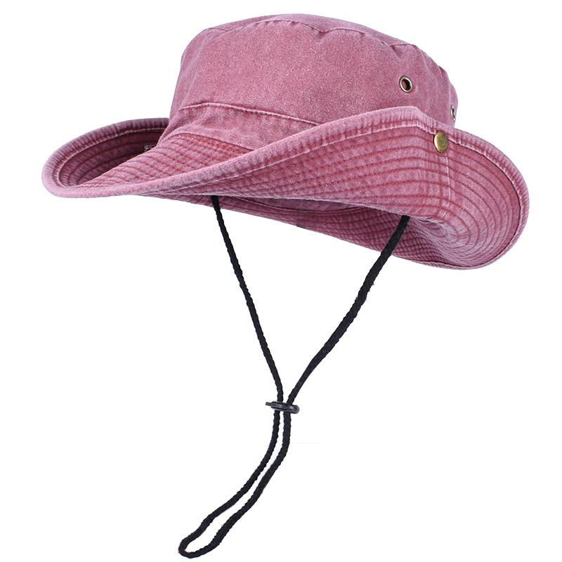 

Summer Bucket Hats 2026 Outdoor Sun Hat Woman Solid Cotton Wide Brim UV Protection Men s Panama Hat Beach Fisherman Fishing Cap About 58cm червоний