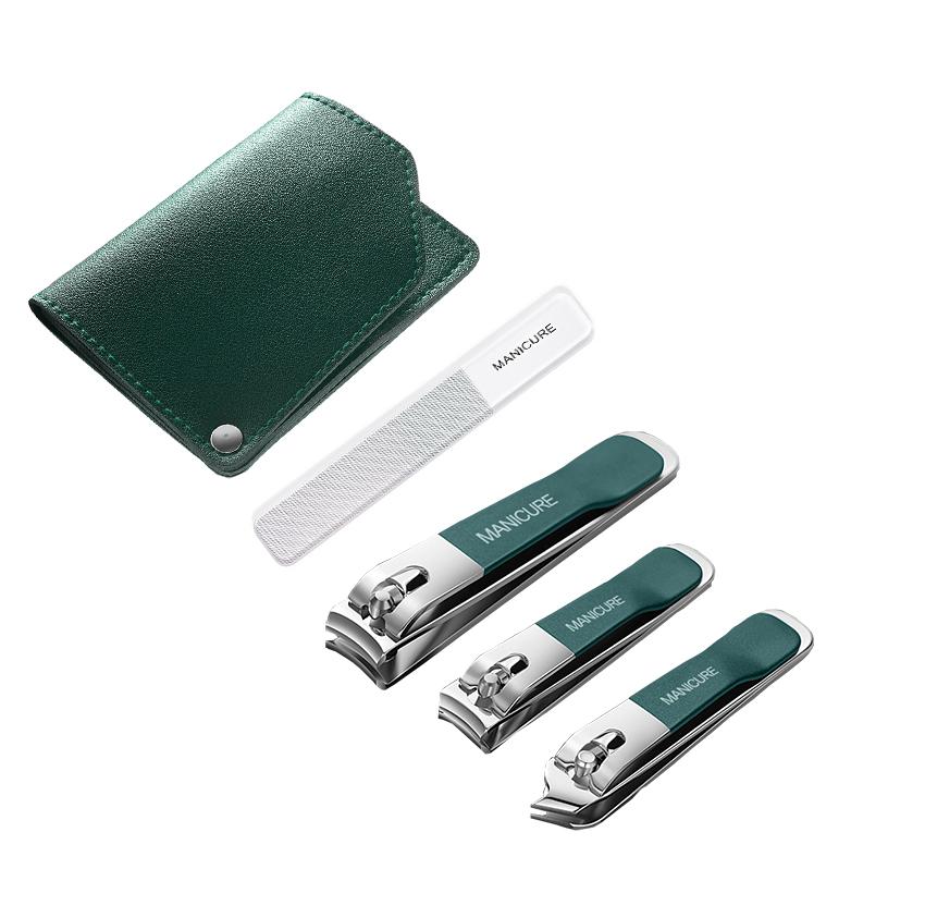 4pcs Manicure & Pedicure Set Durable Carbon Steel Nail Clipper & Nano Nail File Sharp & Stylish