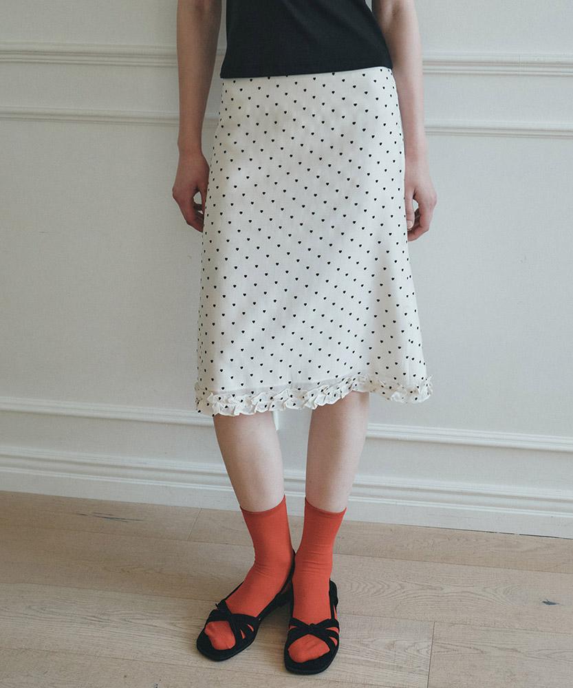 Aau Heart Frill Skirt_Ivory
