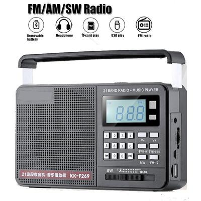 Rechargeable  Radio FM / AM / Full Band  TF Card U Disk with Flashlight Semiconductor Radio Large Capacity Battery Digital Player Elderly Gift