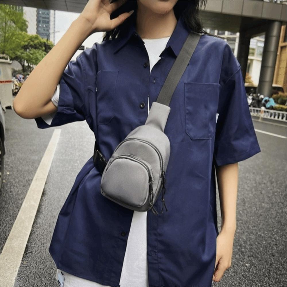 Nylon Men Crossbody Bag Mini Shoulder Bag Personalized Sports Chest Bag Phone Bag