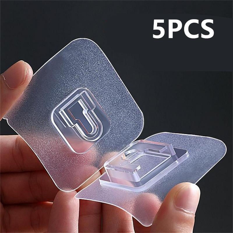

5/10/20/50PCS Double-Sided Adhesive Storage Plug Socket Holder Wall Hook Hanger Strong Suction Cup Sucker Hooks Kitchen Bathroom