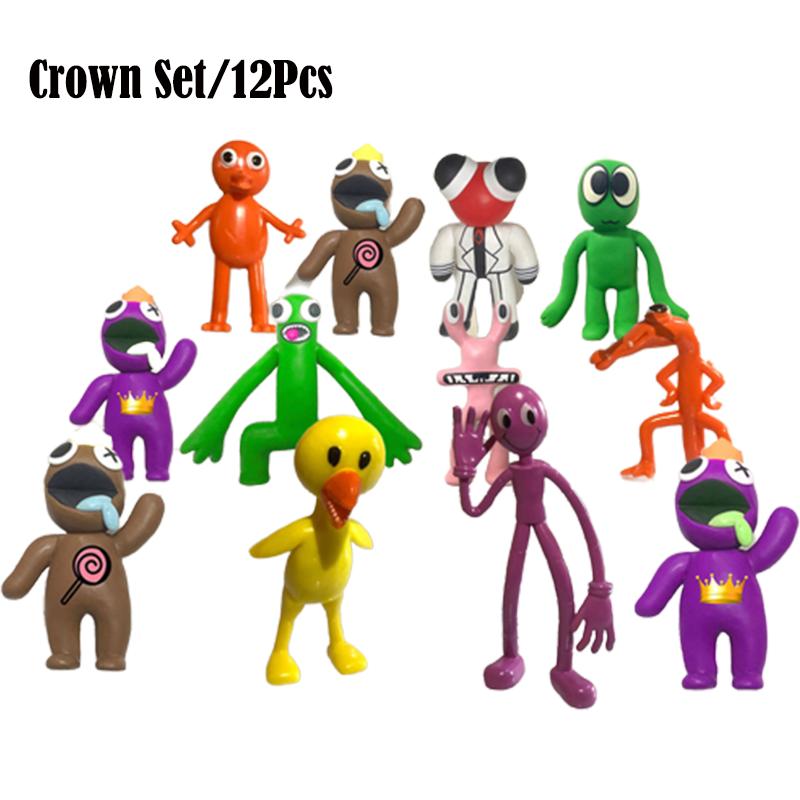 

12 шт. Фигурка Roblox Радужные друзья Игрушка Топпер для торта Модель Подарок для ребенка Украшение Рождество Crown Set