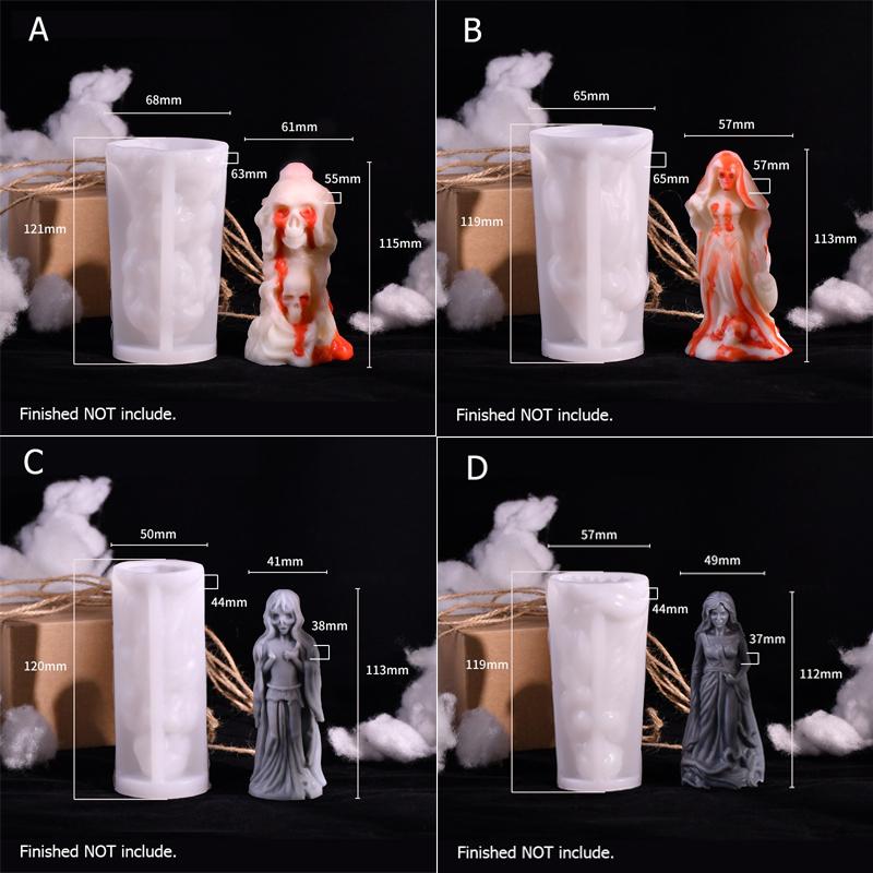 Halloween DIY Craft Silicone Ghost Bride Groom Candle Mold Mould Resin Molds