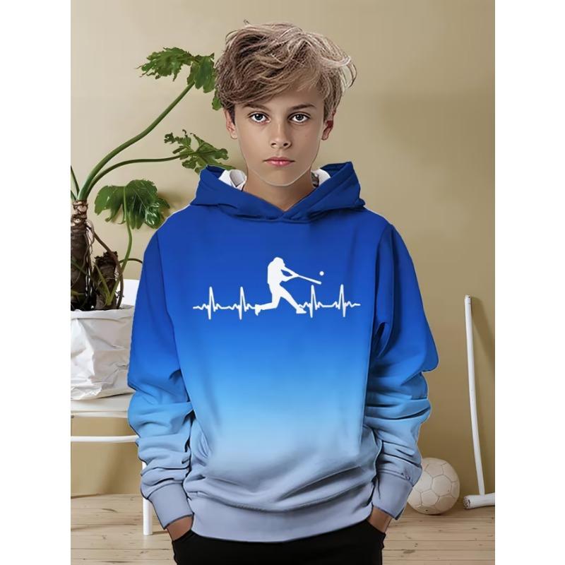 Trendiges Streetwear-Kapuzensweatshirt für Kinder mit Aufdruck, geeignet für den täglichen lässigen Gebrauch für Jungen und Mädchen.