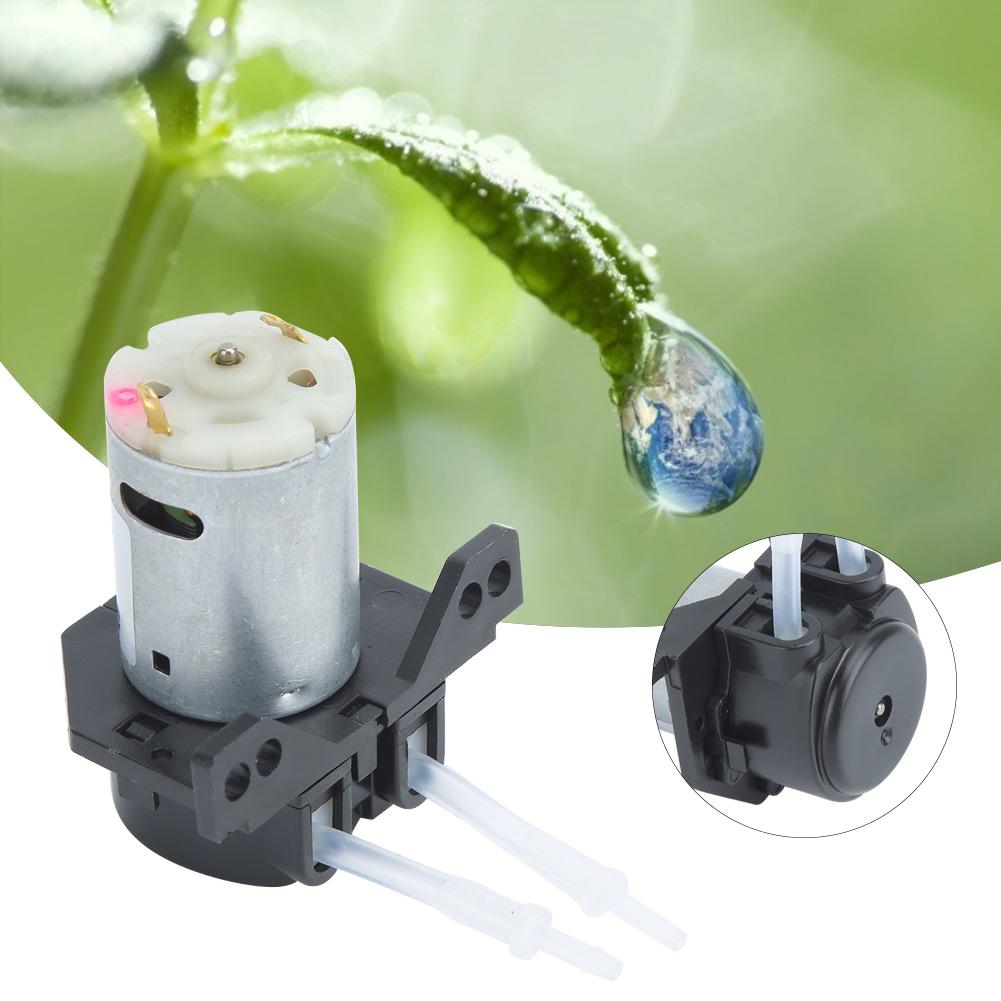 Garden Multi Functional Mini Right Angle 12V DC Peristaltic Liquid Pump Dosing Pump Hose Pump(Black