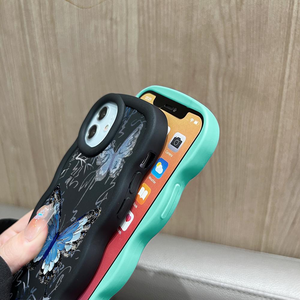 Big Wave Edge Soft Silicone Material Macaron Phone Case Shockproof Protective Rubber Casing for iPhone Samsung Huawei Honor Xiaomi Redmi OnePlus Moto