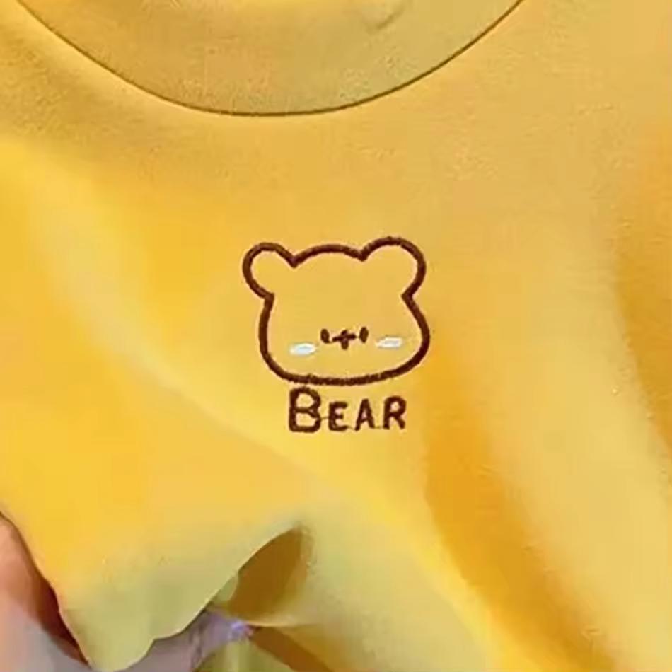 Unisex Fleece-Lined Animal Sweatshirt Base Layer Warm Cozy Children's Outerwear for Autumn Winter Girls Cute Animal Print Tops