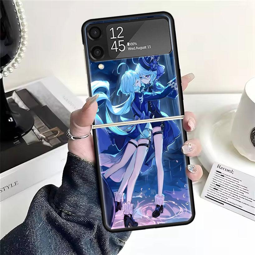 Genshin Impact Furina Cases For Samsung Galaxy Z Flip 4 5 6 7 3 Z Flip7 Flip6 Flip4 Flip5 Flip3 5G Hard Shockproof Fundas Cover
