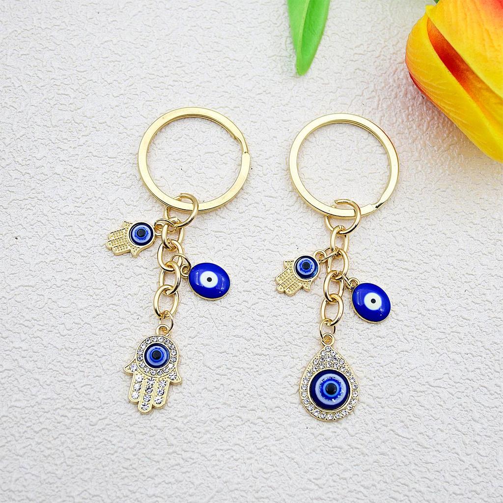 Heart-Shaped Evil Eye Pendant Keychain