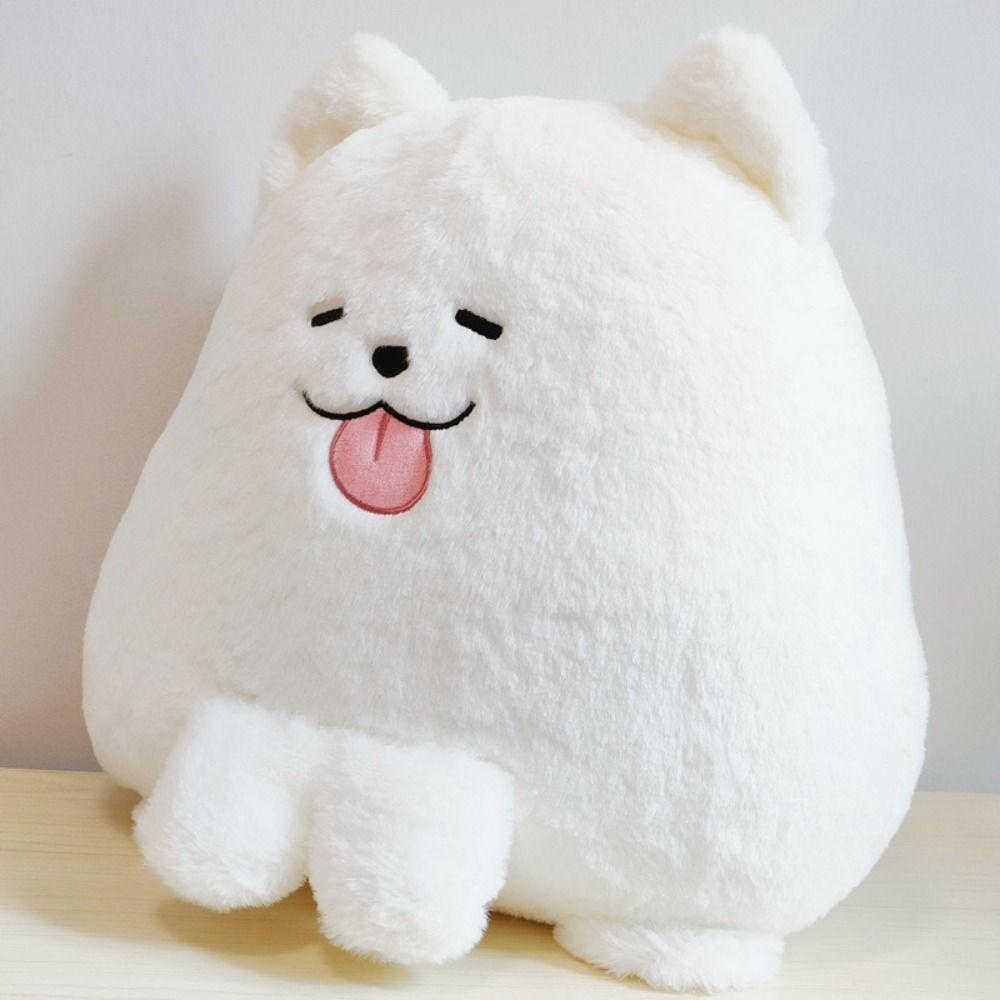 Cute Puppy Samoyed Plush Doll Soft Pillow Dog Plush Toy Lovely Stuffed Dog Keychain  Bag Pendant