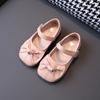 Girls Soft Sole Leather Shoes Flat Mary Jane Toddler Slip On Bow Detail Comfortable Fit School Casual Dress Shoes