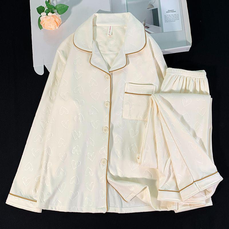 Women's Cloud Cotton Lace Pajama Cardigan Set - Spring & Autumn Collection