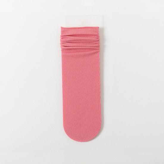 3 Pairs Ice Silk Socks for Women Summer Ultra Thin Crew Socks Casual Mid Calf Stacked Socks Elastic Above Ankle Bootie Socks