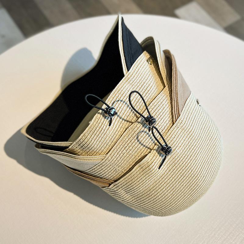 Sunscreen hat women's new straw duck tongue bucket hat showing face small outdoor face visor sun hat women's