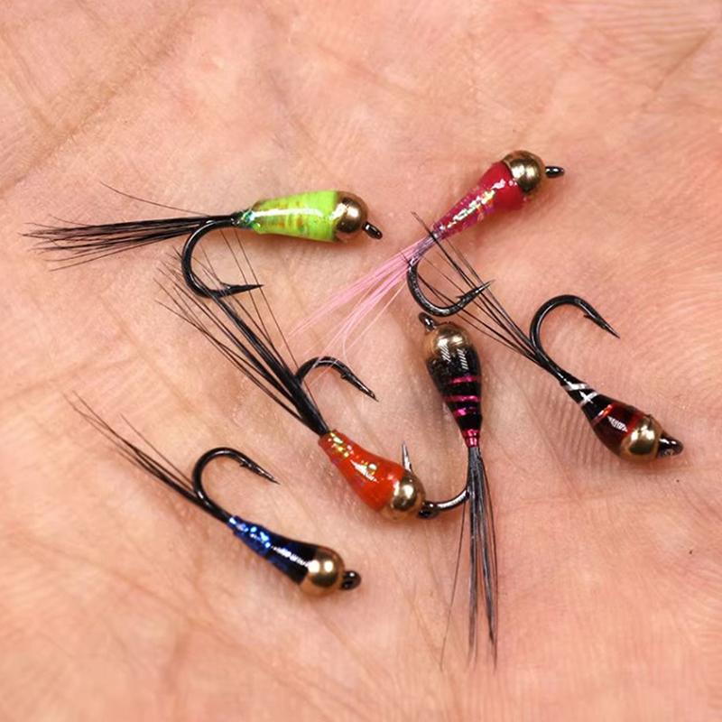 

6PCS Copper Head Nymph Beadheads Fly Trout Grayling Trout Fishing Quick Sink Fly Multicolor 6PCS