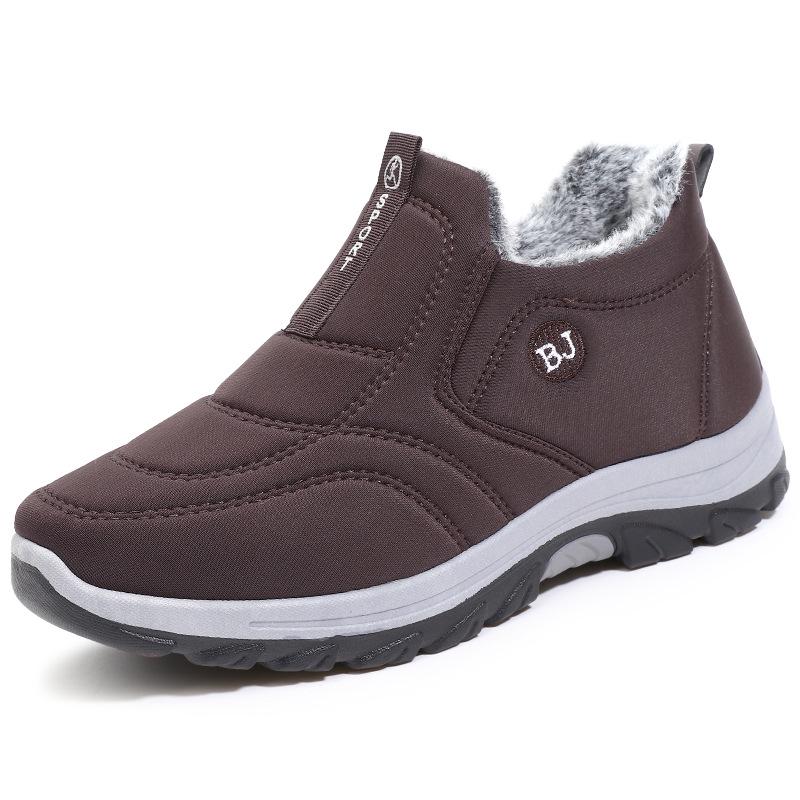 

Мужская водонепроницаемая зимняя рабочая обувь - утолщенный мех кролика, теплая, износостойкая хлопковая обувь 44 коричневый