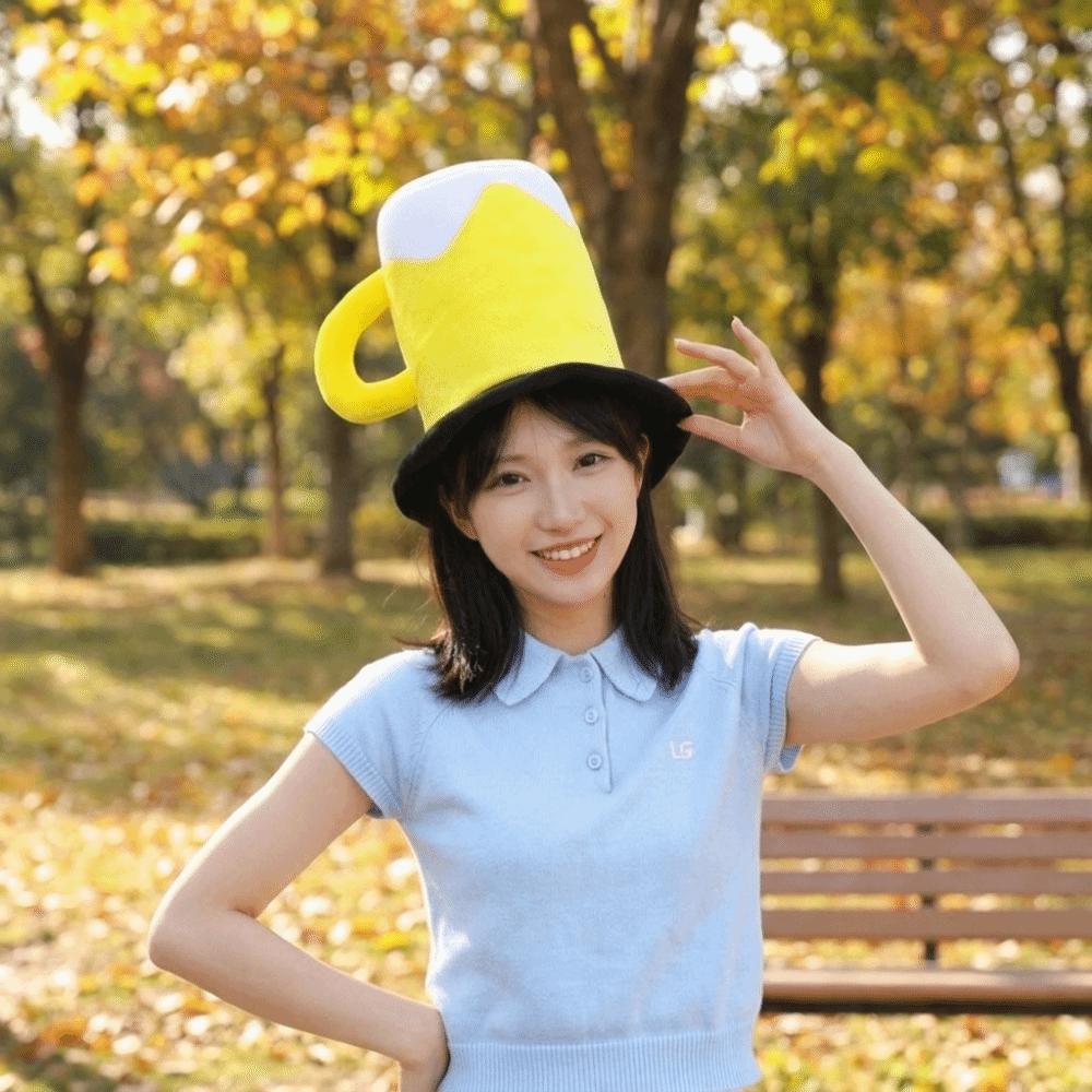 Cartoon Beer Mug Hat Funny Cosplay Headgear Lightweight Halloween Headgear Costume Accessories