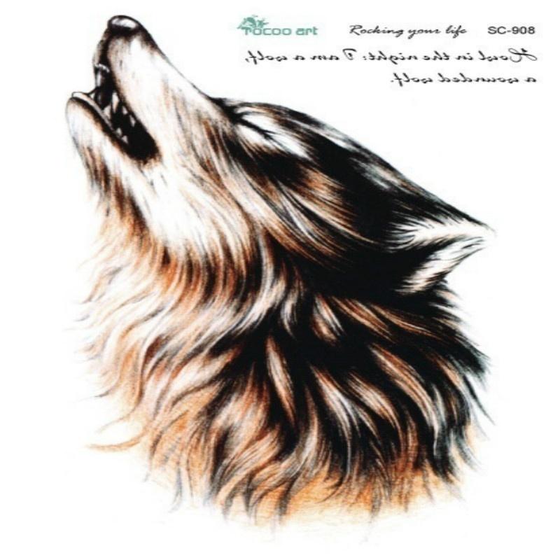 Body Art Beauty Makeup Cool Wolf Wolfing Waterproof Temporary Tattoo Fashion Accessory