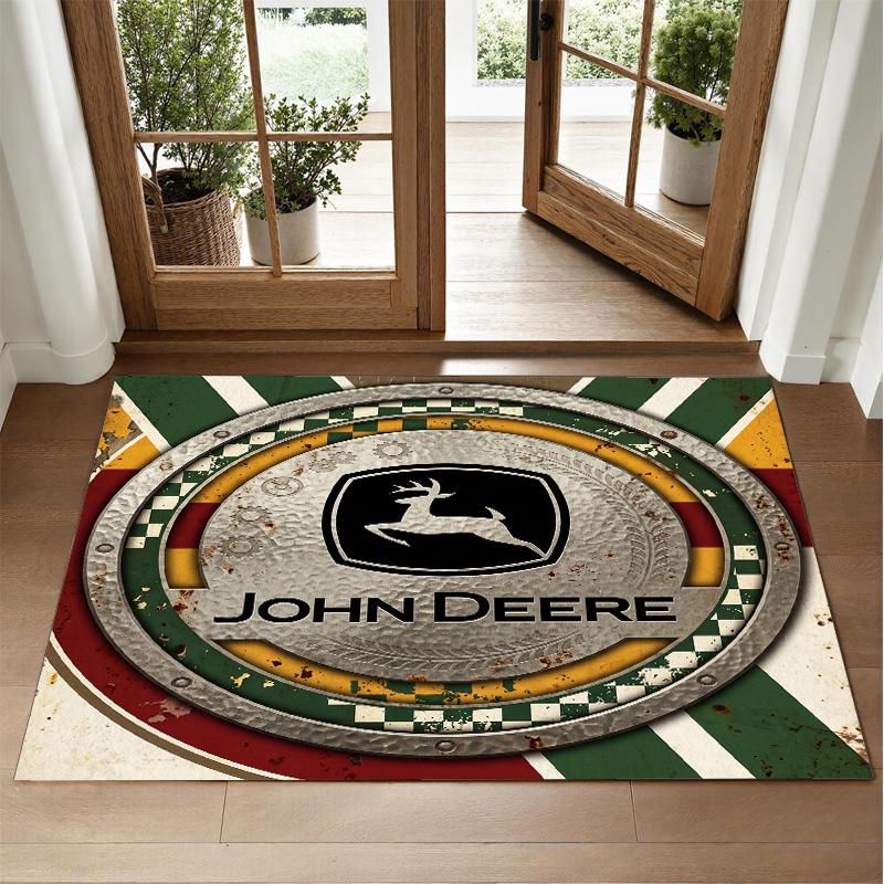 John Deere Design Crystal Velvet Rug Soft Decorative Mat for Bedroom Entrance