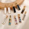 5 Fashion Korea Simple Geometric Square Clip On Earrings for Women Golden Colorful Resin Non Pierced Ear Clips Trendy