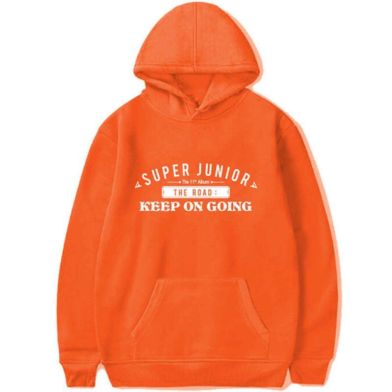 Korean Kpop K-pop SUPER JUNIOR Hoodie The Road Keep On Going Same Paragraph Hoodie Sweatshirts Pullovers Streetwear Hoody Tops