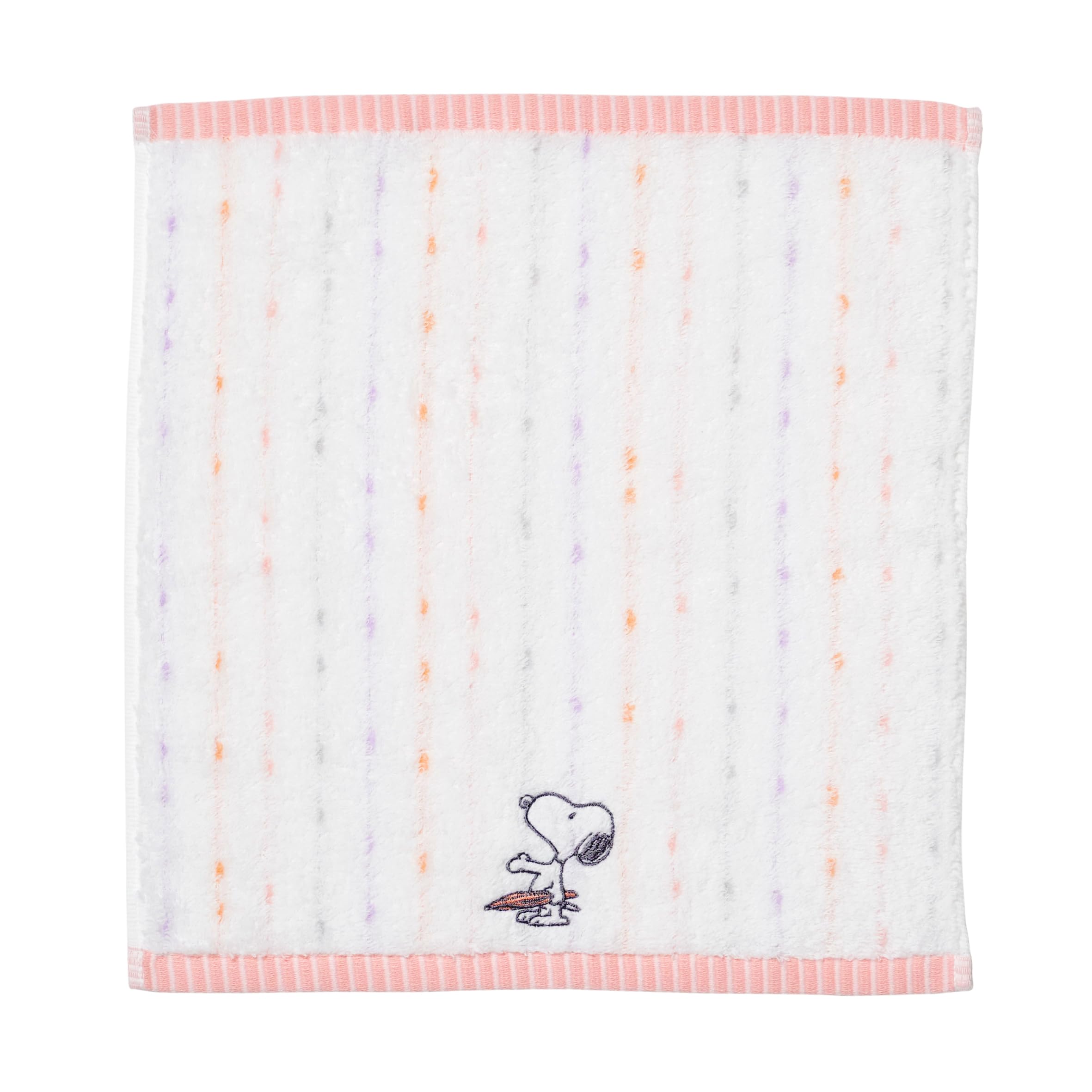 

Nishikawa Snoopy Wash Towel 34x35cm Washable Cotton Unspun Yarn Soft and Fluffy Imabari Name Embroidery Pink XT36100604 PN6601TW Rain 100% розовый