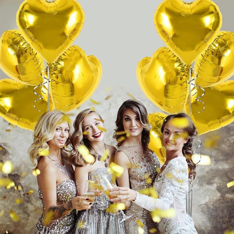 5/100Pcs 18inch Red Love Heart Shape Foil Balloons Wedding Decoration Birthday Party Gift Home Room Decor DIY Aluminum Air Balls