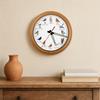 Round Wall Clock with Wooden Frame Nature-Inspired for Living Room, Hallway