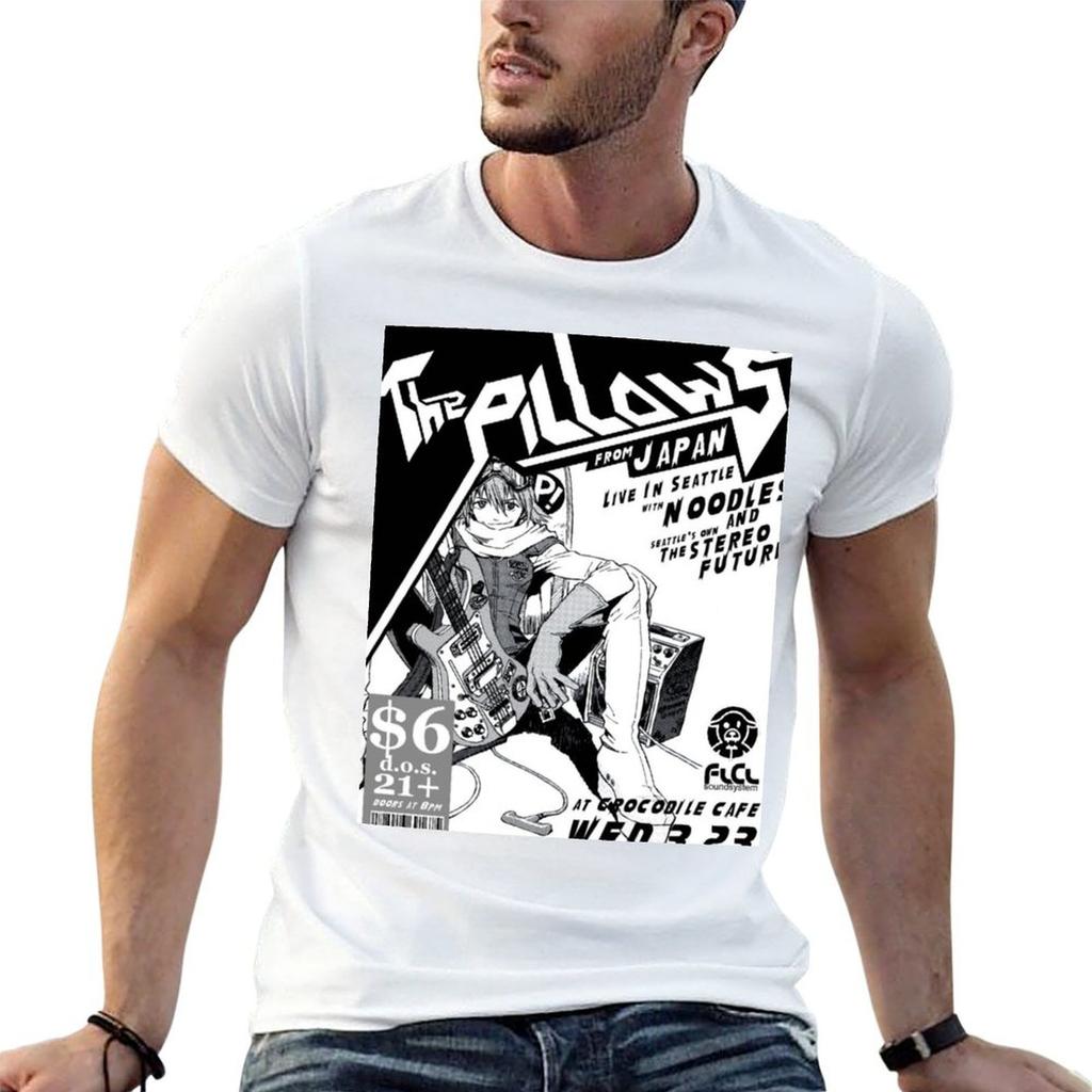 Flcl The Pillows Live Tshirt Vintage Print Crew Neck Tee