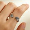 BF CLUB 925 Sterling Rings for Women Simple Geometric Handmade Irregular Retro Wing Shape Ring Allergy For Birthday Gift