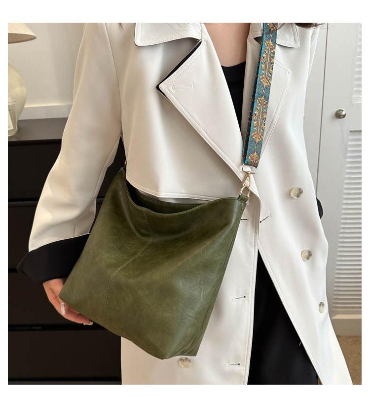 Yogodlns bolsa de ombro vintage para mulheres bolsa balde de couro pu estilo luxuoso bolsa crossbody bolsa carteiro feminina bolsa tote de compras