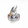 Neue Kreativität Modische Ringe Niedlicher Rotäugiger Hase Karotten-Styling Retro-Ringe Offen Verstellbar Partnerringe Damenschmuck