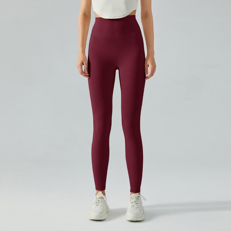No Embarrassment Line Yoga Pants Long Women's Waxy Soft Peach Hip Fitness Pants High Waist Hip Lift Running Tight Sports Trousers