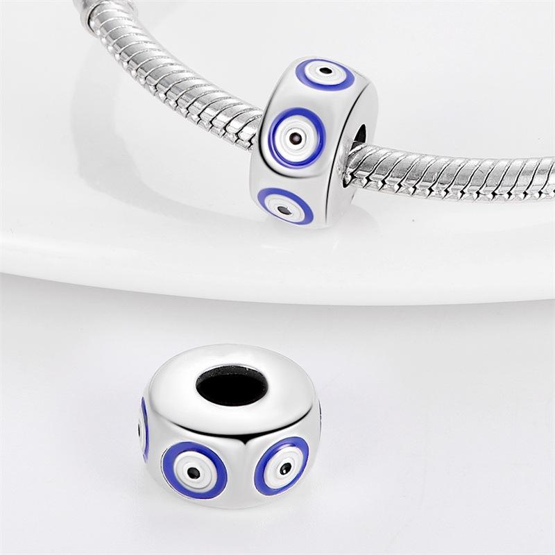Copper Plated Beads DIY Jewelry Bracelet Accessories, Blue Travel Butterfly Bead Charm