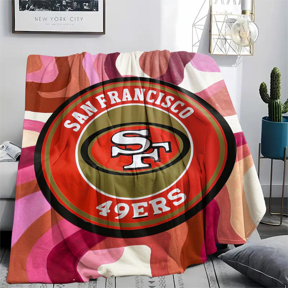 1Pc San Francisco 49ers Print Flannel Blanket, High quality Comfortable for All Seasons, Home Decor, Warmth and Comfort, Perfect for Gifts