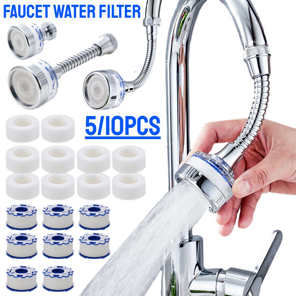 Kitchen Faucet Water Filter Pressurized Sink Filter Water Purifier 360° Tap Splash Proof Faucet Aerator Extender for Bathroom
