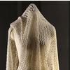100/200x150cm Apricot Woven Large Mesh Hollow Texture Fabric See-through Grid Creative Retro DIY Fabric for Fashion Designers